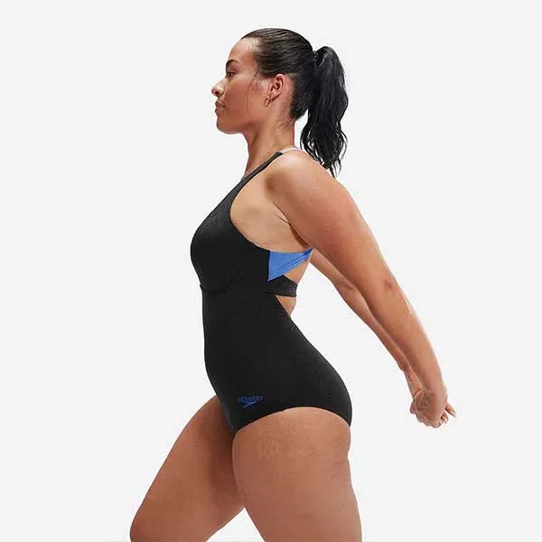 Đồ Bơi Một Mảnh Nữ Speedo Support Banded One Piece Swimsuit - Black Màu Đen Size XS