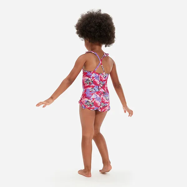 Đồ Bơi Một Mảnh Trẻ Em Speedo Girls' Learn To Swim Digital Frill Thinstrap Swimsuit Pink 8-00314614807 Màu Hồng Họa Tiết Size 2Y