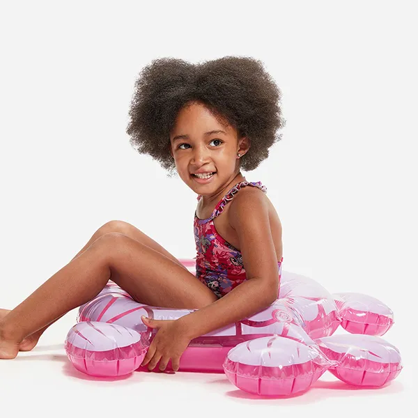 Đồ Bơi Một Mảnh Trẻ Em Speedo Girls' Learn To Swim Digital Frill Thinstrap Swimsuit Pink 8-00314614807 Màu Hồng Họa Tiết Size 2Y