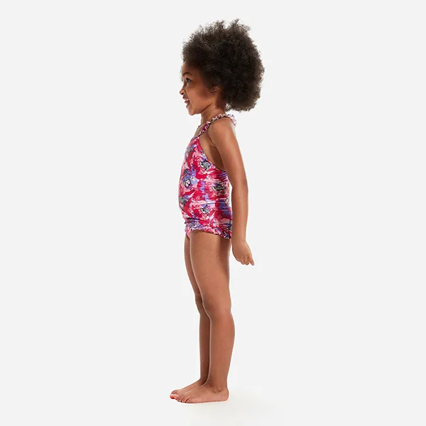 Đồ Bơi Một Mảnh Trẻ Em Speedo Girls' Learn To Swim Digital Frill Thinstrap Swimsuit Pink 8-00314614807 Màu Hồng Họa Tiết Size 2Y