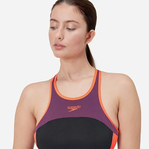 Đồ Bơi Nữ Speedo High Neck Splice X Back Swimsuit 8-00457717551 Màu Đen Size S