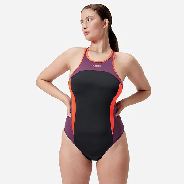 Đồ Bơi Nữ Speedo High Neck Splice X Back Swimsuit 8-00457717551 Màu Đen Size S