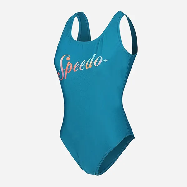 Đồ Bơi Nữ Speedo Logo Deep Back Printed 8-00407116650 Màu Xanh Ngọc Lam Size 2XS