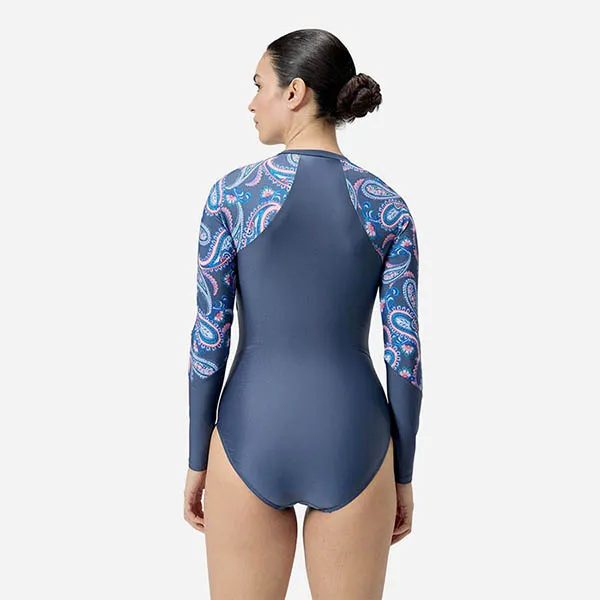 Đồ Bơi Nữ Speedo Printed Panel Sunprotection Swimsuit Blue Swimsuit 8-1351917576 Màu Xanh Đậm Size S