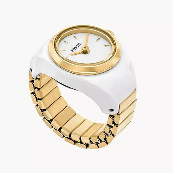 Đồng Hồ Dạng Nhẫn Nữ Fossil Watch Ring Two-Hand Gold-Tone Stainless Steel ES5412 Màu Vàng Trắng