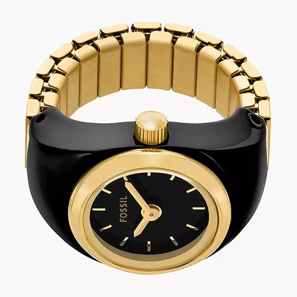 Đồng Hồ Dạng Nhẫn Nữ Fossil Watch Ring Two-Hand Gold-Tone Stainless Steel ES5413 Màu Vàng Đen