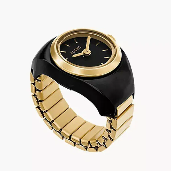 Đồng Hồ Dạng Nhẫn Nữ Fossil Watch Ring Two-Hand Gold-Tone Stainless Steel ES5413 Màu Vàng Đen
