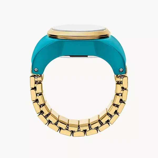 Đồng Hồ Dạng Nhẫn Nữ Fossil Watch Ring Two-Hand Gold-Tone Stainless Steel ES5415 Màu Xanh Phối Vàng