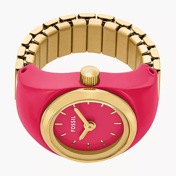 Đồng Hồ Dạng Nhẫn Nữ Fossil Watch Ring Two-Hand Pink Stainless Steel ES5414 Màu Vàng Hồng