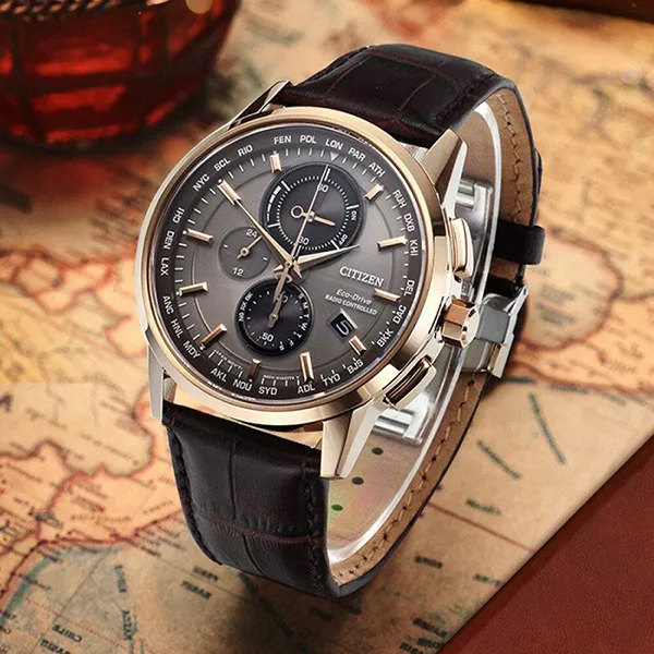 Đồng Hồ Nam Citizen Eco-Drive AT8113-12H Màu Nâu