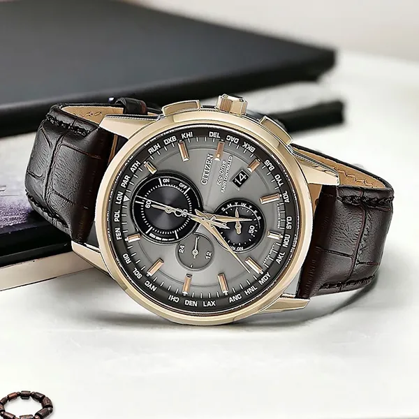 Đồng Hồ Nam Citizen Eco-Drive AT8113-12H Màu Nâu