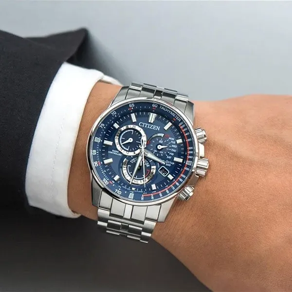 Đồng Hồ Nam Citizen Eco-Drive CB5880-54L Pcat Blue Dial Perpetual Watch Màu Xanh Bạc