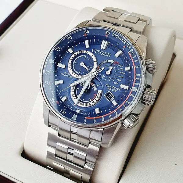 Đồng Hồ Nam Citizen Eco-Drive CB5880-54L Pcat Blue Dial Perpetual Watch Màu Xanh Bạc