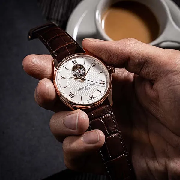 Đồng Hồ Nam Frederique Constant Open Heart FC-310MV5B4 Màu Nâu/Trắng