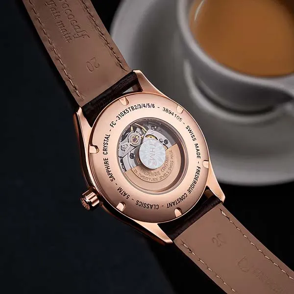 Đồng Hồ Nam Frederique Constant Open Heart FC-310MV5B4 Màu Nâu/Trắng
