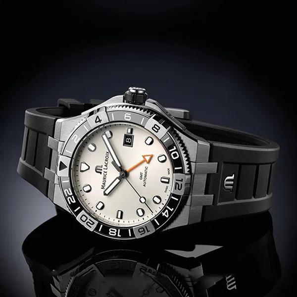 Đồng Hồ Nam Maurice Lacroix Aikon Venturer Gmt AI6158-SS00F-130-A Màu Bạc Trắng (Tặng Kèm Dây)