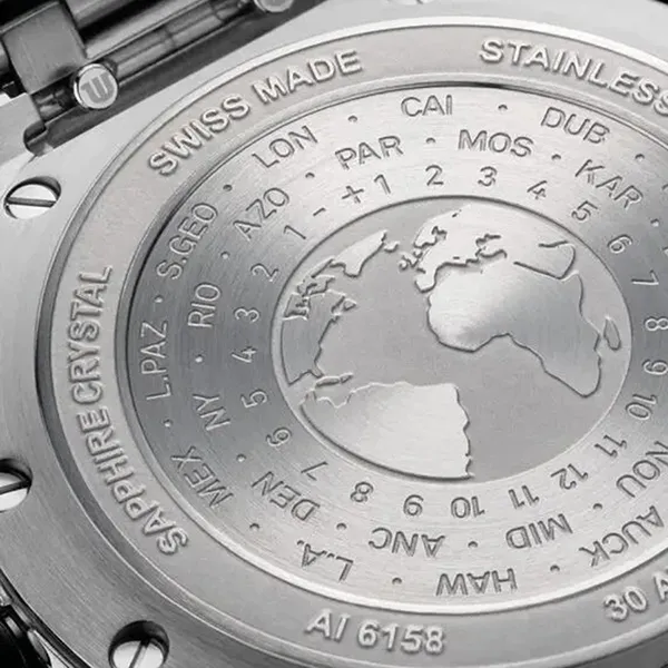 Đồng Hồ Nam Maurice Lacroix Aikon Venturer GMT AI6158-SS00F-330-A Màu Bạc Đen (Tặng Kèm Dây Da)