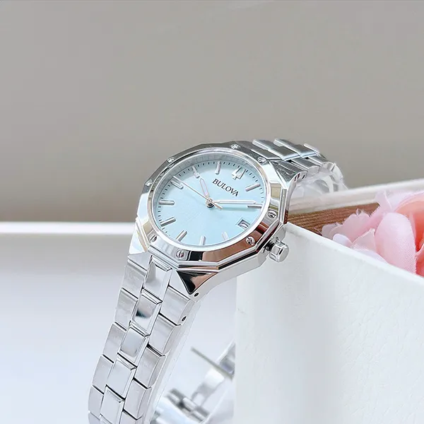 Đồng Hồ Nữ Bulova Octagon 96M169 Damenarmbanduhr Màu Bạc