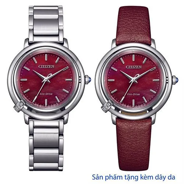 Đồng Hồ Nữ Citizen EM1090-78X Màu Bạc (Tặng Kèm Dây Da)