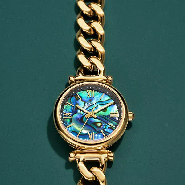 Đồng Hồ Nữ Fossil Carlie Three-Hand Stainless Steel Watch ES5416 Màu Vàng Gold
