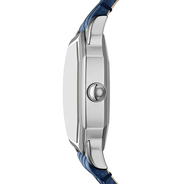 Đồng Hồ Nữ Fossil Harlow Three Hand Cream Dial Croco Embossed Leather Strap ES5425 Màu Xanh Bạc