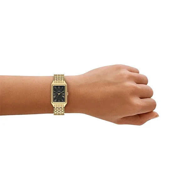 Đồng Hồ Nữ Fossil Raquel Three Hand Date Gold Tone Stainless Steel Watch ES5434 Màu Vàng Đen