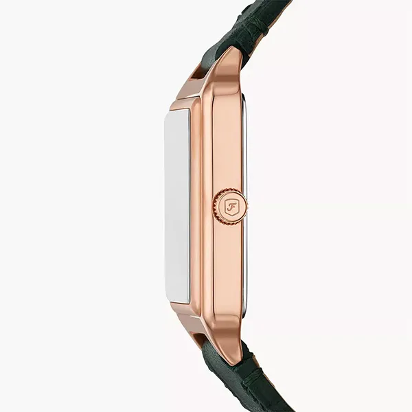 Đồng Hồ Nữ Fossil Raquel Three Hand Date Green Croco Lite Hide Leather Watch ES5366 Màu Xanh - Vàng