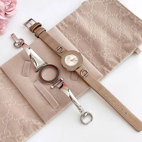 Đồng Hồ Nữ Gucci U-Play Quartz White Dial Silver YA129506 Màu Bạc (Tặng Kèm Dây Da)