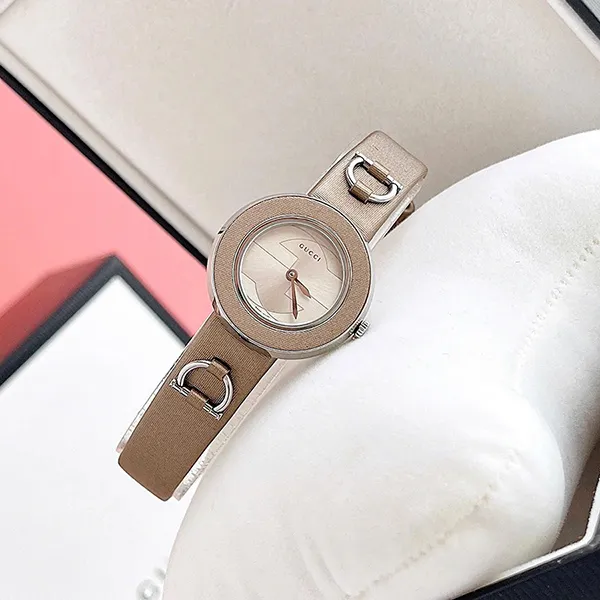 Đồng Hồ Nữ Gucci U-Play Quartz White Dial Silver YA129506 Màu Bạc (Tặng Kèm Dây Da)