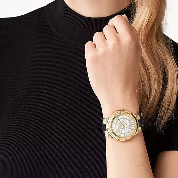 Đồng Hồ Nữ Michael Kors MK Lennox Pavé Watch 43mm MK7247 Màu Vàng Đen