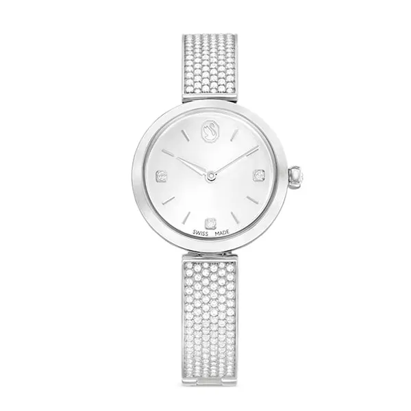 Đồng Hồ Nữ Swarovski Illumina Watch Swiss Metal Bracelet Silver Tone Stainless Steel 5671205 Màu Bạc Trắng