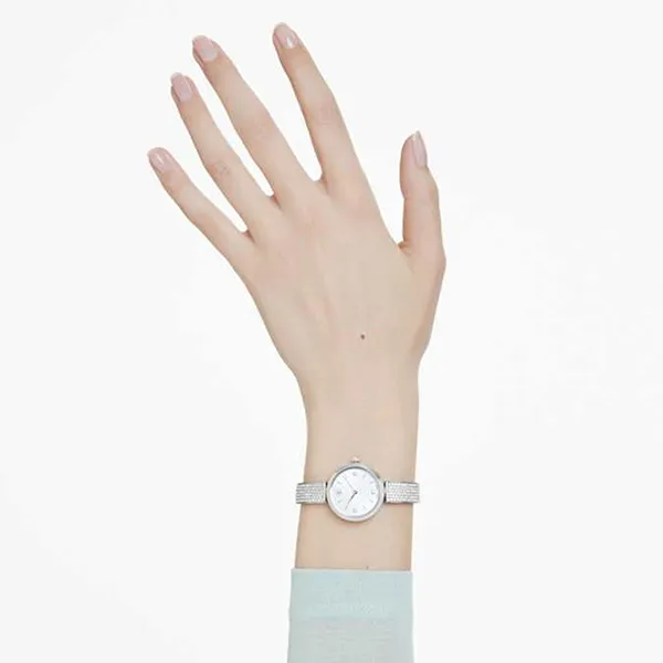 Đồng Hồ Nữ Swarovski Illumina Watch Swiss Metal Bracelet Silver Tone Stainless Steel 5671205 Màu Bạc Trắng