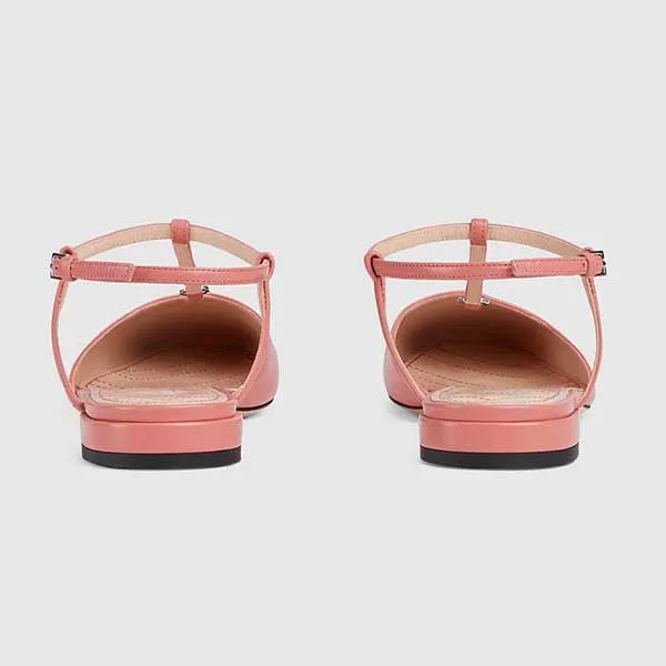 Giày Búp Bê Nữ Gucci Women's Ballet Flat With Double G 754136BKO006701 Màu Hồng Size 35.5