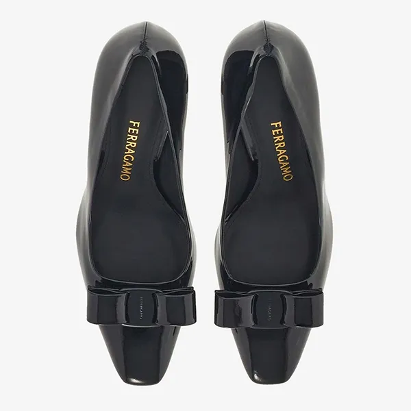 Giày Cao Gót Nữ Salvatore Ferragamo Anz 85 Patent Leather Pumps Màu Đen Size 5.5