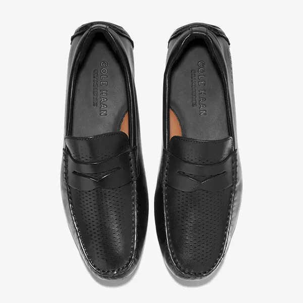Giày Lười Nam Cole Haan Grand Laser Penny Driver Màu Đen Size 40