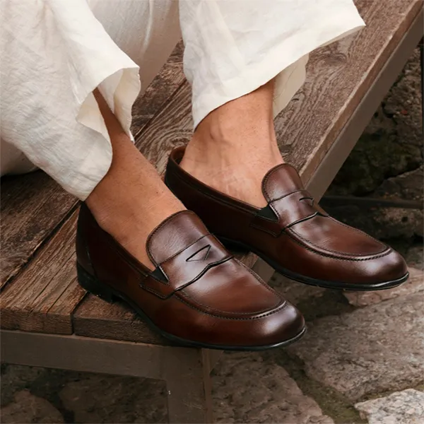 Giày Lười Nam Duca Di Morrone Moccasin LEONE_PELLE_MARRONE Màu Nâu Size 40
