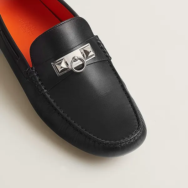 Giày Lười Nam Hermès Mocassins Irving H141251ZH02390 Màu Đen Size 41