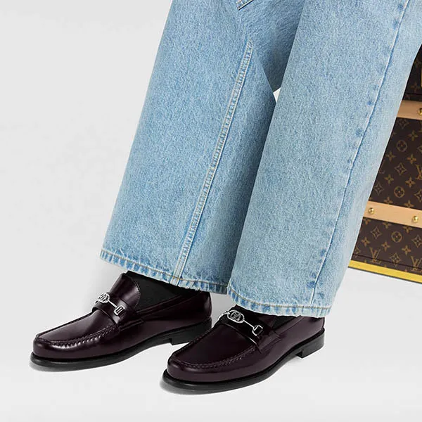 Giày Lười Nam Louis Vuitton LV Major 1ADF83 Màu Đỏ Bordeaux Size 40