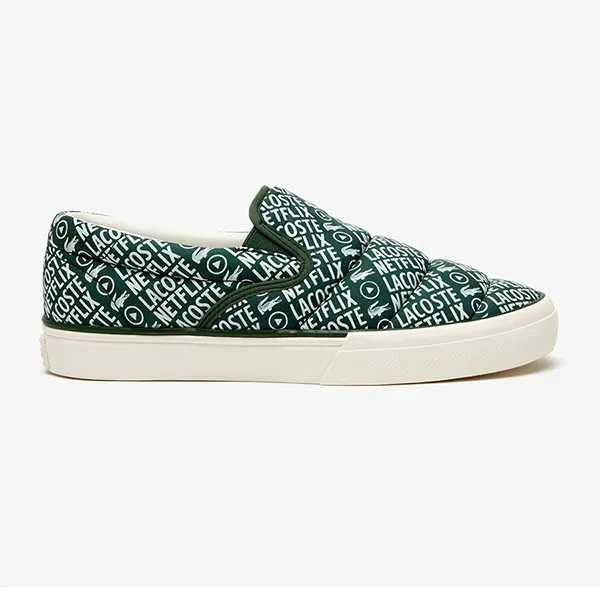 Giày Slip On Lacoste x Netflix Textile Slip On Jump Serve 45CFA0056 Màu Xanh Green Size 39.5