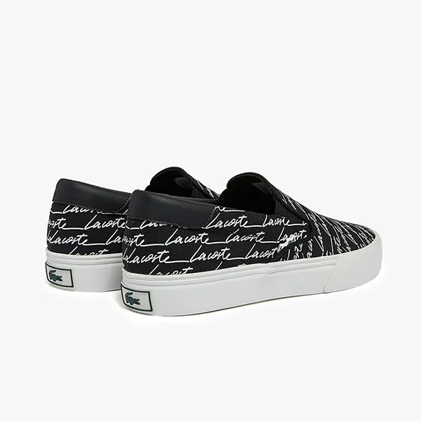 Giày Slip On Nữ Lacoste Women's Jump Serve Canvas Print 42CFA0007 Màu Đen Size 3.5