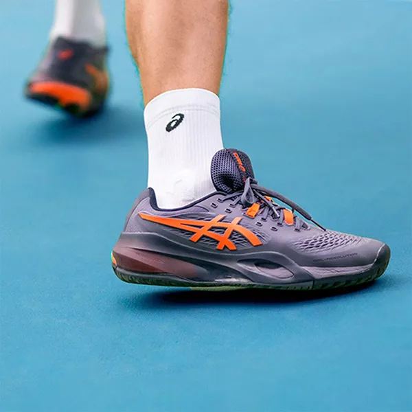 Giày Tennis/ Pickleball Nam Asics Gel Resolution X Greyish Purple/Nova Orange 1041A481-500 Màu Xám Tím Size 39.5