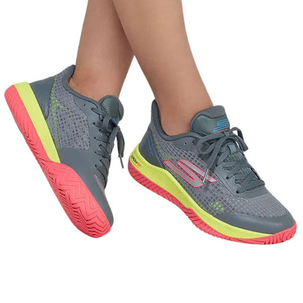 Giày Tennis/Pickleball Skechers Viper Court Pro 172069 GYPK Màu Xám Hồng Size 35