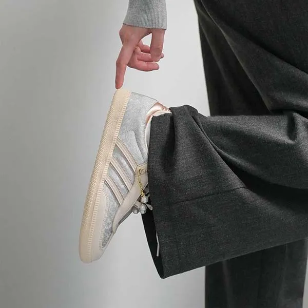 Giày Thể Thao Nữ Adidas Samba OG Clover Desert Shoes Kem - Xanh
