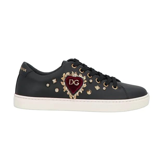 Giày Thể Thao Dolce & Gabbana D&G Leather Printed Màu Đen Size 35