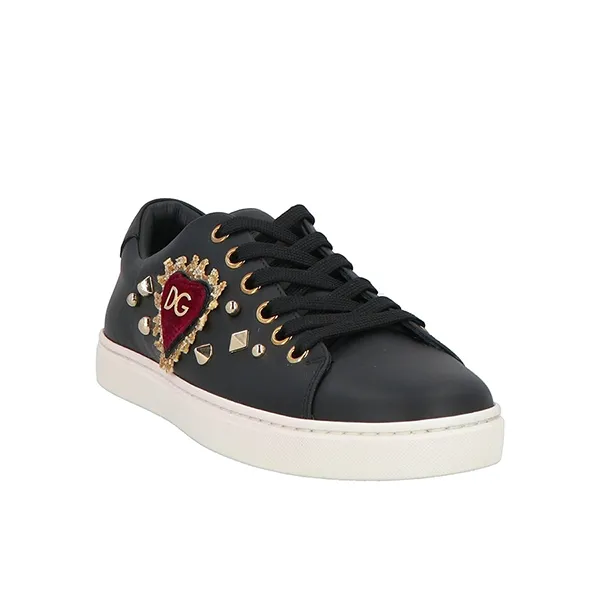 Giày Thể Thao Dolce & Gabbana D&G Leather Printed Màu Đen Size 35