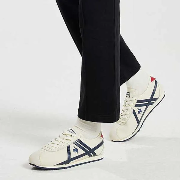 Giày Thể Thao Nam Le Coq Sportit White Shoes Màu Trắng Phối Xanh Navy Size 40