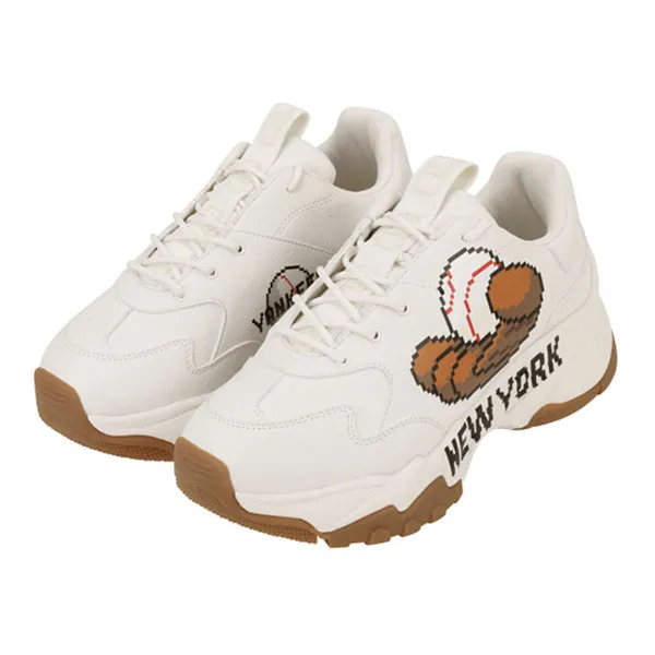 Giày Thể Thao MLB Big Ball Chunky Glove NY White Gum 32SHCP111-50I Màu Trắng Size 38