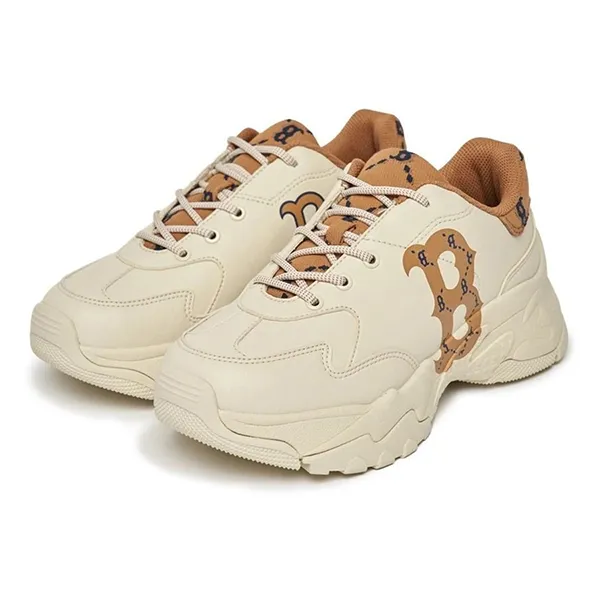 Giày Thể Thao MLB BigBall Chunky Diamond Monogram Boston Red Sox D.Beige 3ASHCDM2N-43BGD Màu Be Size 36.5