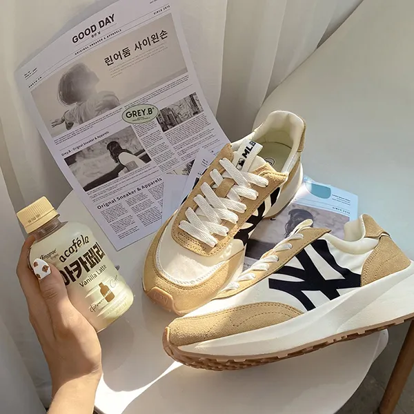 Giày Thể Thao MLB Chunky Jogger New York Yankees 32SHX1111-50B Màu Nâu Size 36.5