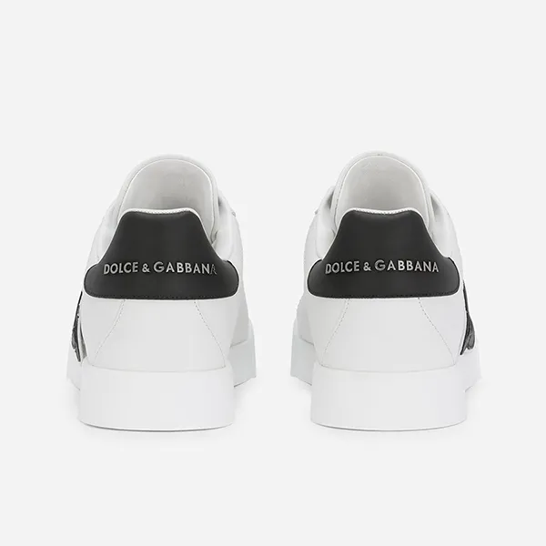 Giày Thể Thao Nữ Dolce & Gabbana D&G Calfskin Portofino Sneakers With DG Logo White Màu Trắng Size 38